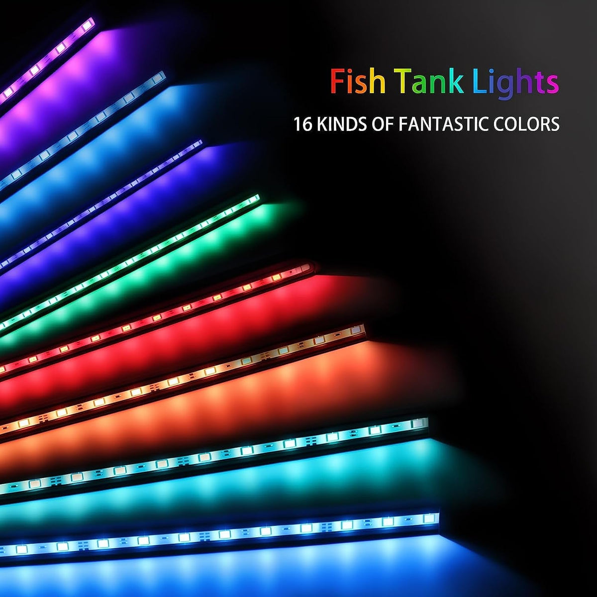 SZMINILED RGB Aquarium Bubble Light – 20" Fish Tank Light with Air Tube, 16 Colors, 4 Modes & 24-Key Remote | IP68 Waterproof MJ's Pet Closet