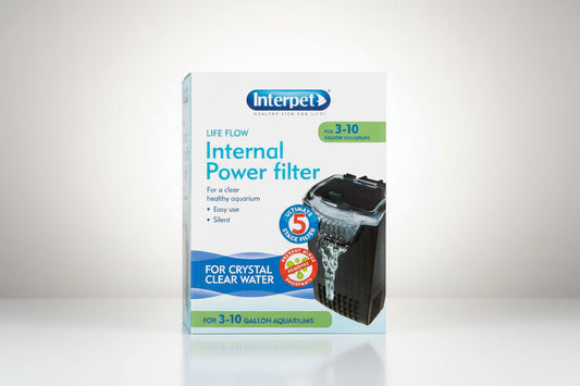 Interpet internal power filter packaging on a white background