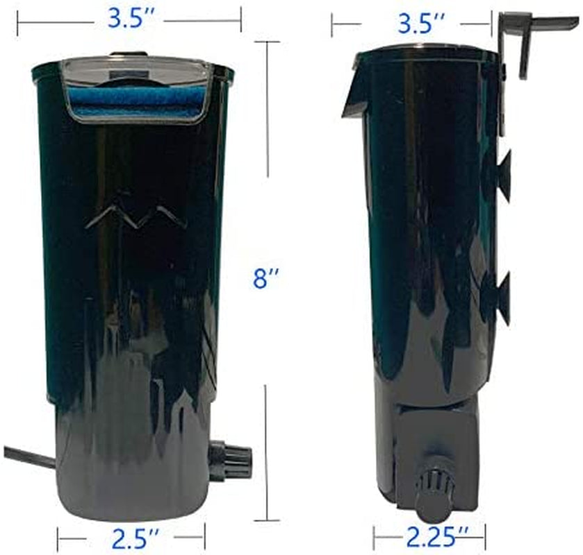 Aquarium Hang-On Waterfall Filter with Dual Biochemical Filtration – 400L/H for Turtle, Fish & Amphibian Tanks up to 20 Gallons MJ's Pet Closet