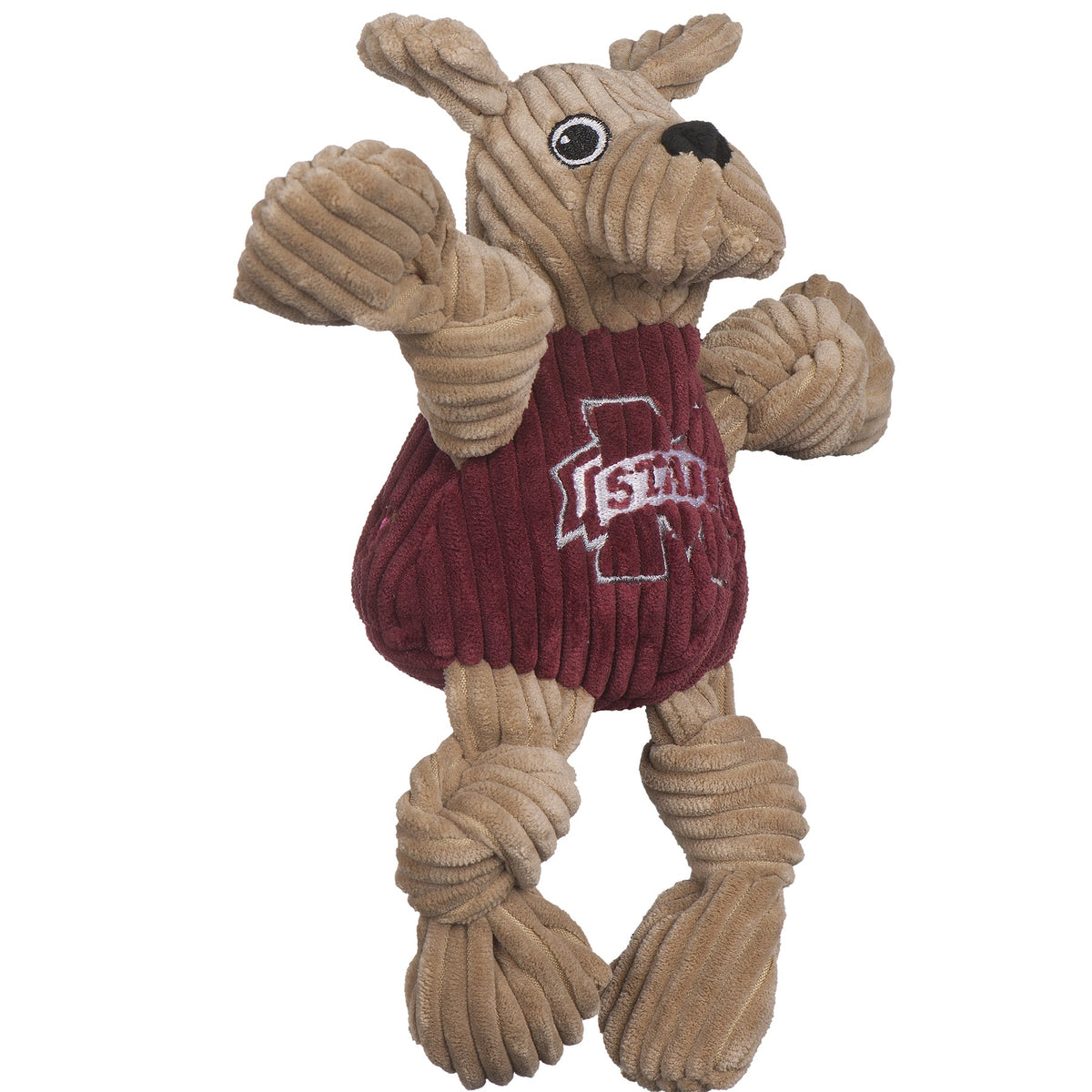 Mississippi State Bulldogs Bully Knottie® Plush Dog Toy – Officially Licensed NCAA HuggleHounds
