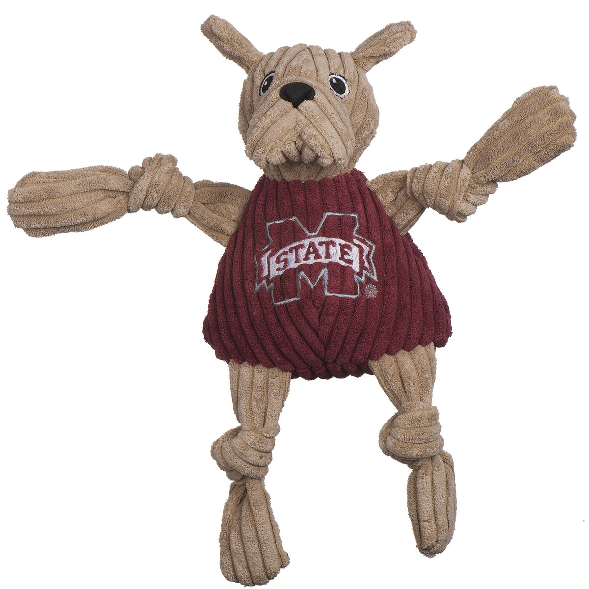 Mississippi State Bulldogs Bully Knottie® Plush Dog Toy – Officially Licensed NCAA HuggleHounds