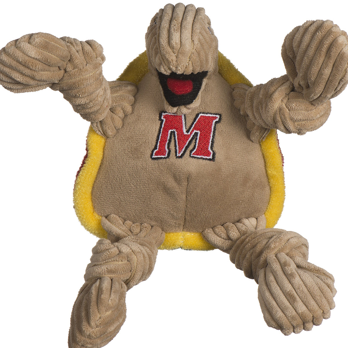 Maryland Terrapins Testudo Knottie® Plush Dog Toy – Officially Licensed NCAA HuggleHounds