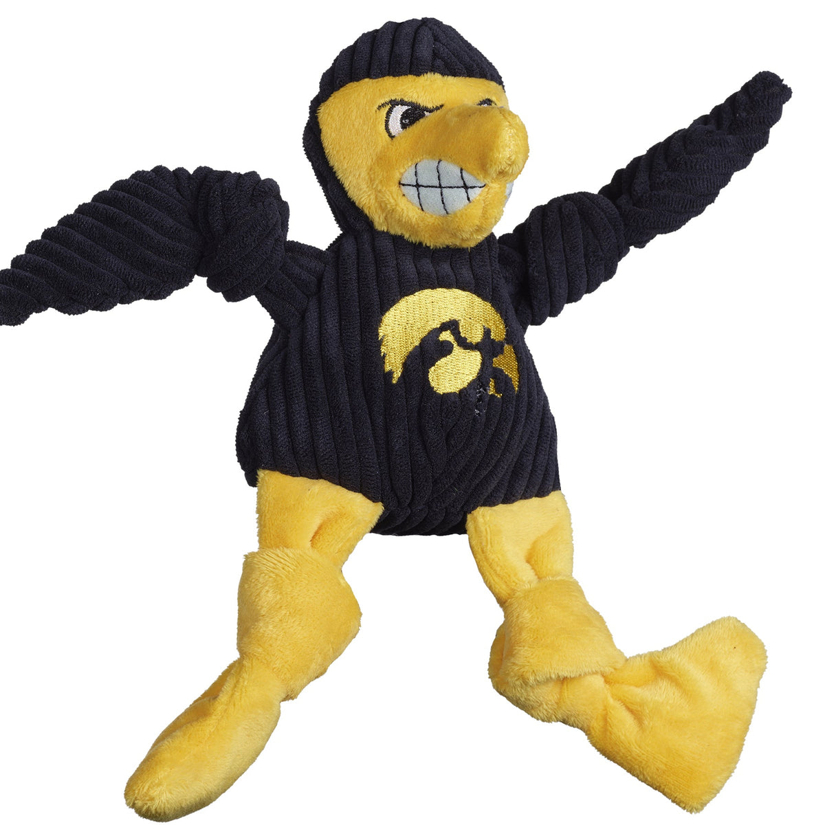 Iowa Hawkeyes Herky the Hawk Knottie® Plush Dog Toy – Officially Licensed NCAA HuggleHounds