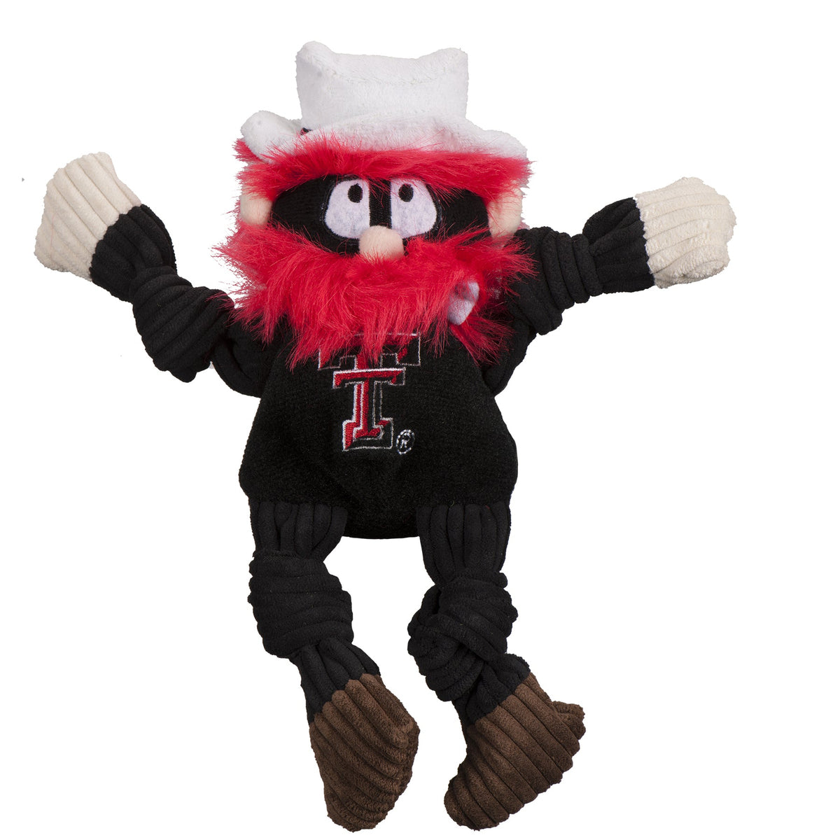 NCAA Texas Tech Raider Red Knottie® Plush Dog Toy — Tough & Squeaky HuggleHounds