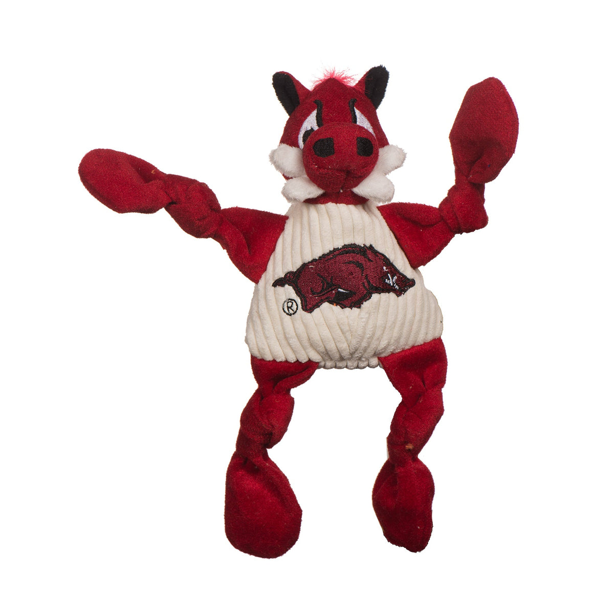 NCAA Arkansas Tusk the Razorback Knottie® Plush Dog Toy — Tough & Squeaky HuggleHounds