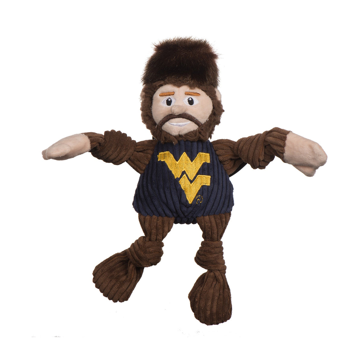 WVU Mountaineers Knottie® Plush Dog Toy – Officially Licensed NCAA HuggleHounds