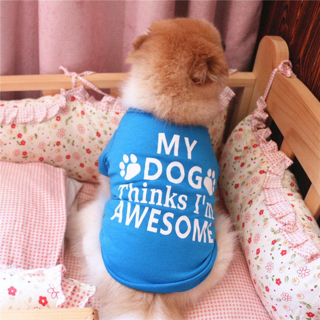 Summer Pet Vest | Lightweight Breathable Cotton Dog Shirt | Blue & White Pet Zen