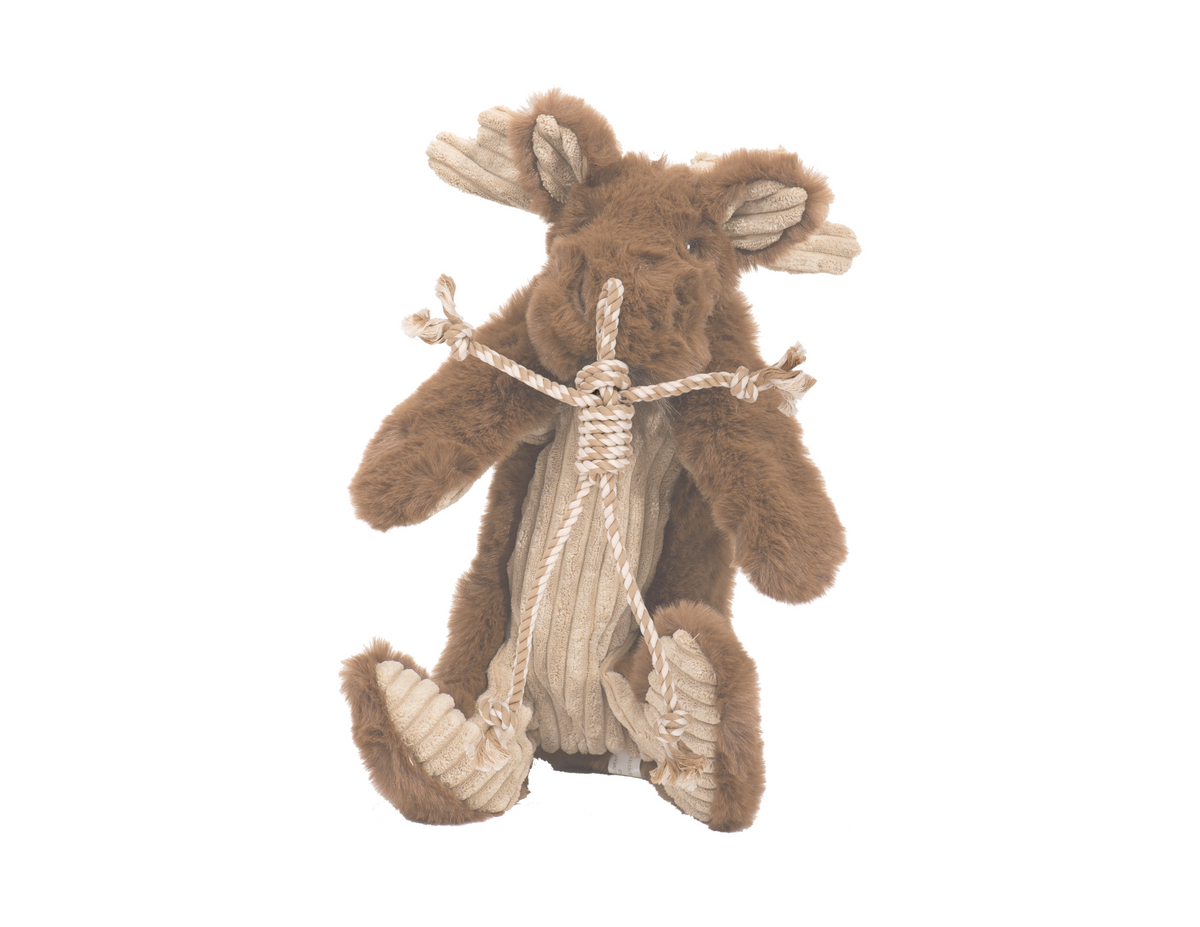 Maple Moose X-Brace™ Plush Dog Toy – Squeaky, Crinkle & Machine Washable, 19" HuggleHounds