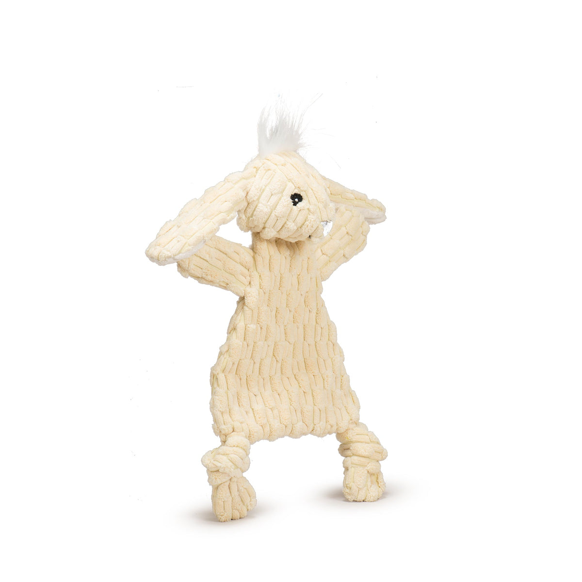 Bobbi Bunny HuggleFlatties™ Plush Dog Toy – 3 Squeakers, Crinkle & Machine Washable HuggleHounds