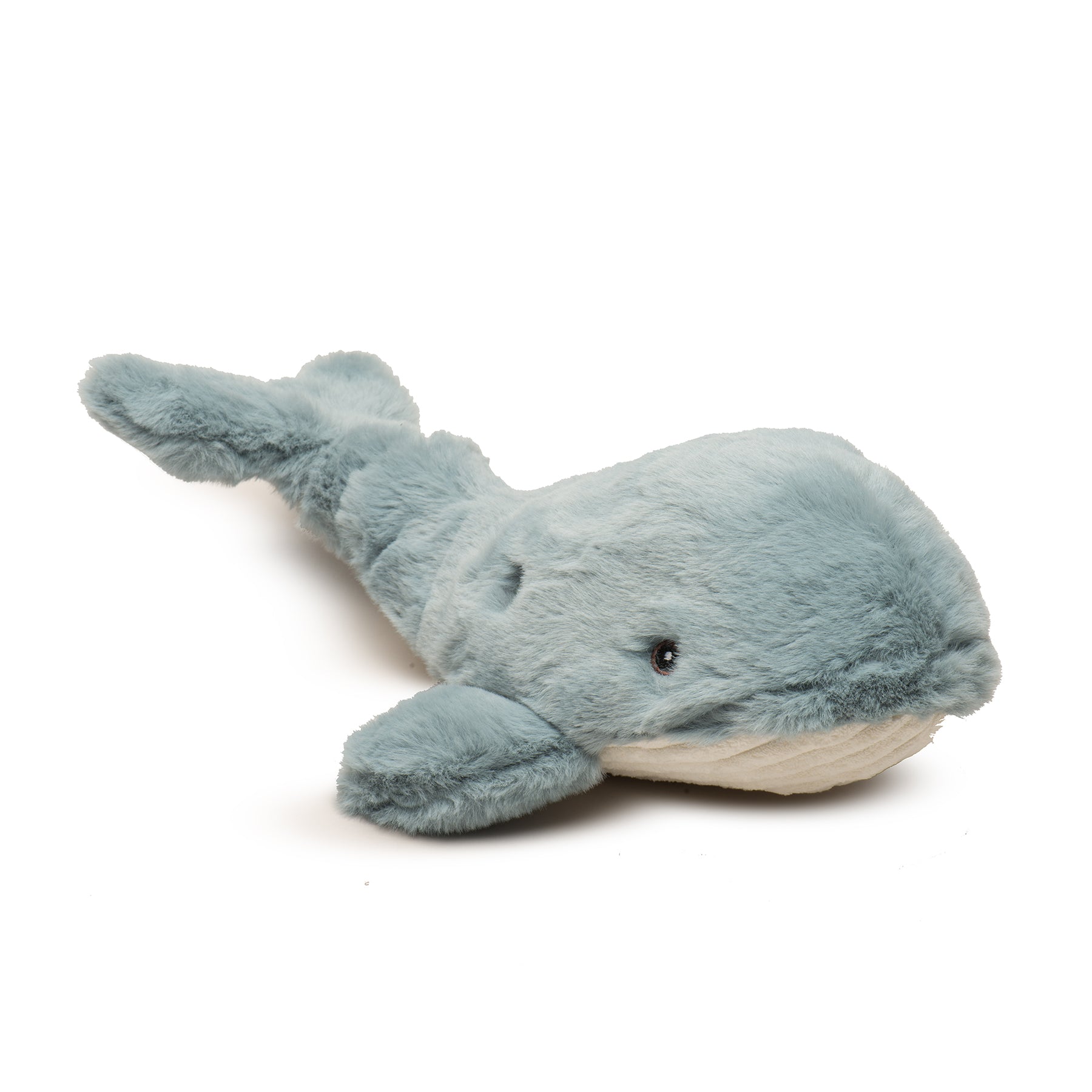 Plush toy whale on a white background