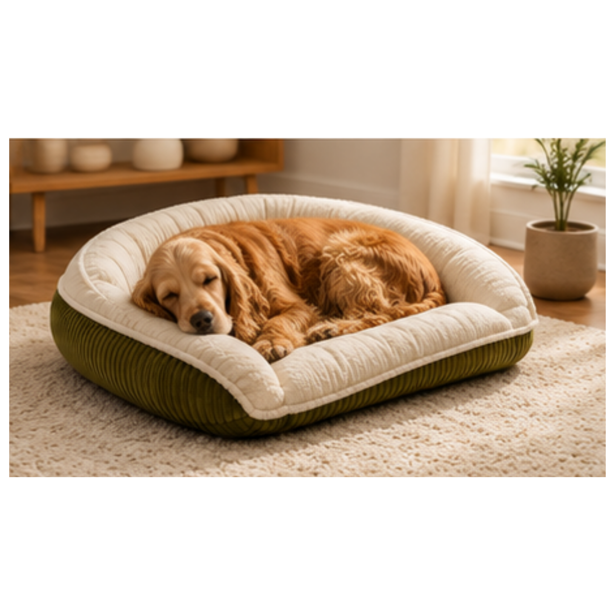 Scout Perfect Bolster Dog Bed – Corduroy, Removable Liner, Recycled Fill HuggleHounds