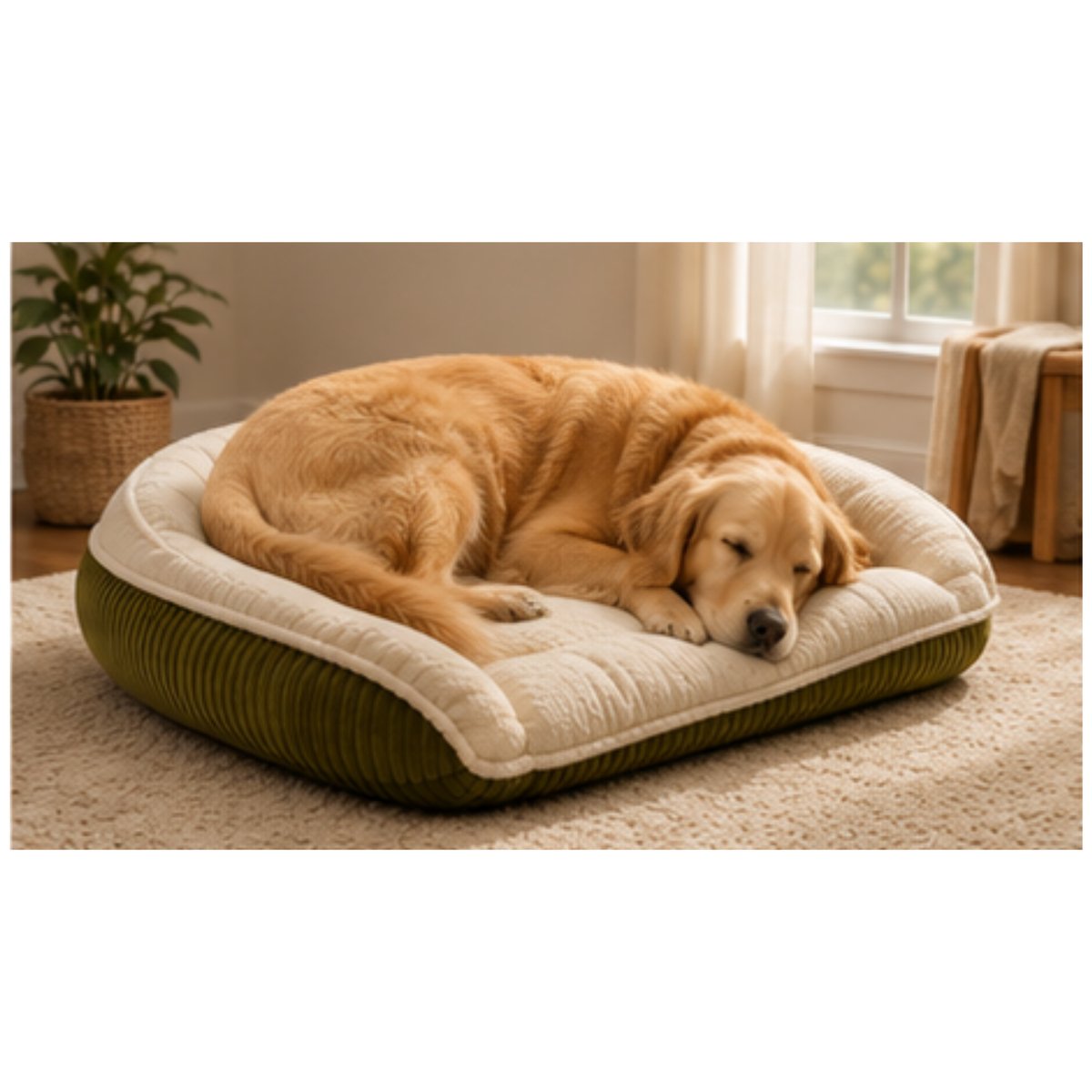 Scout Perfect Bolster Dog Bed – Corduroy, Removable Liner, Recycled Fill HuggleHounds