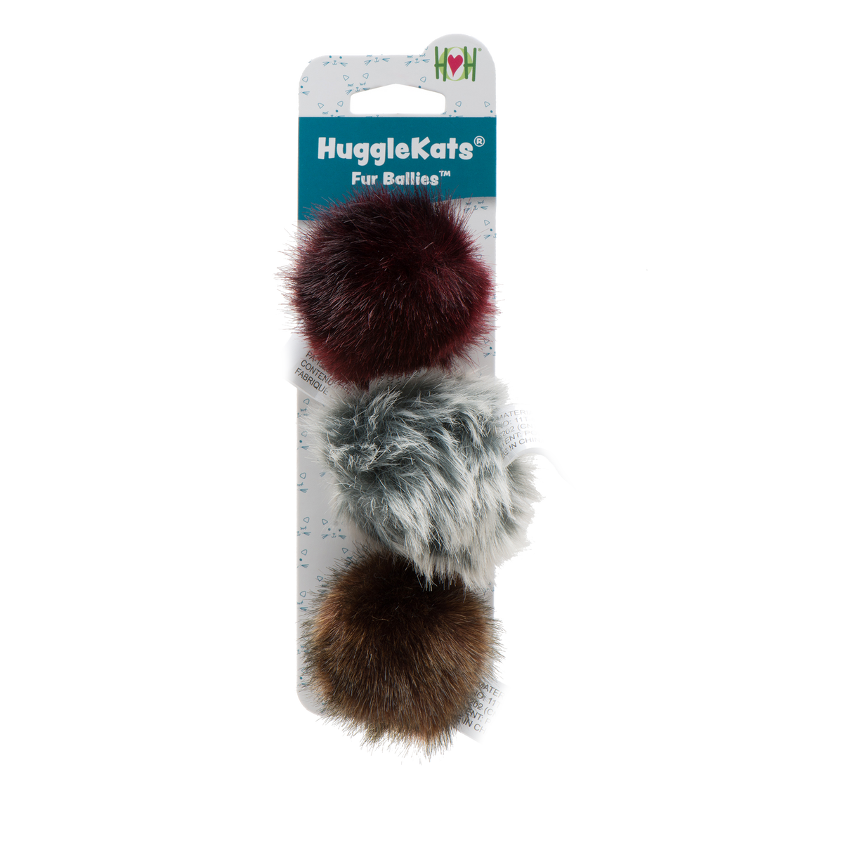 HuggleKats Fur Ball cat toy on a white background