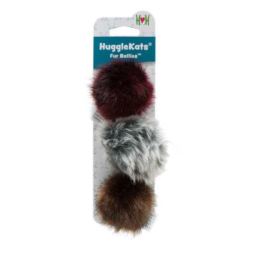 HuggleKats Fur Ball cat toy on a white background