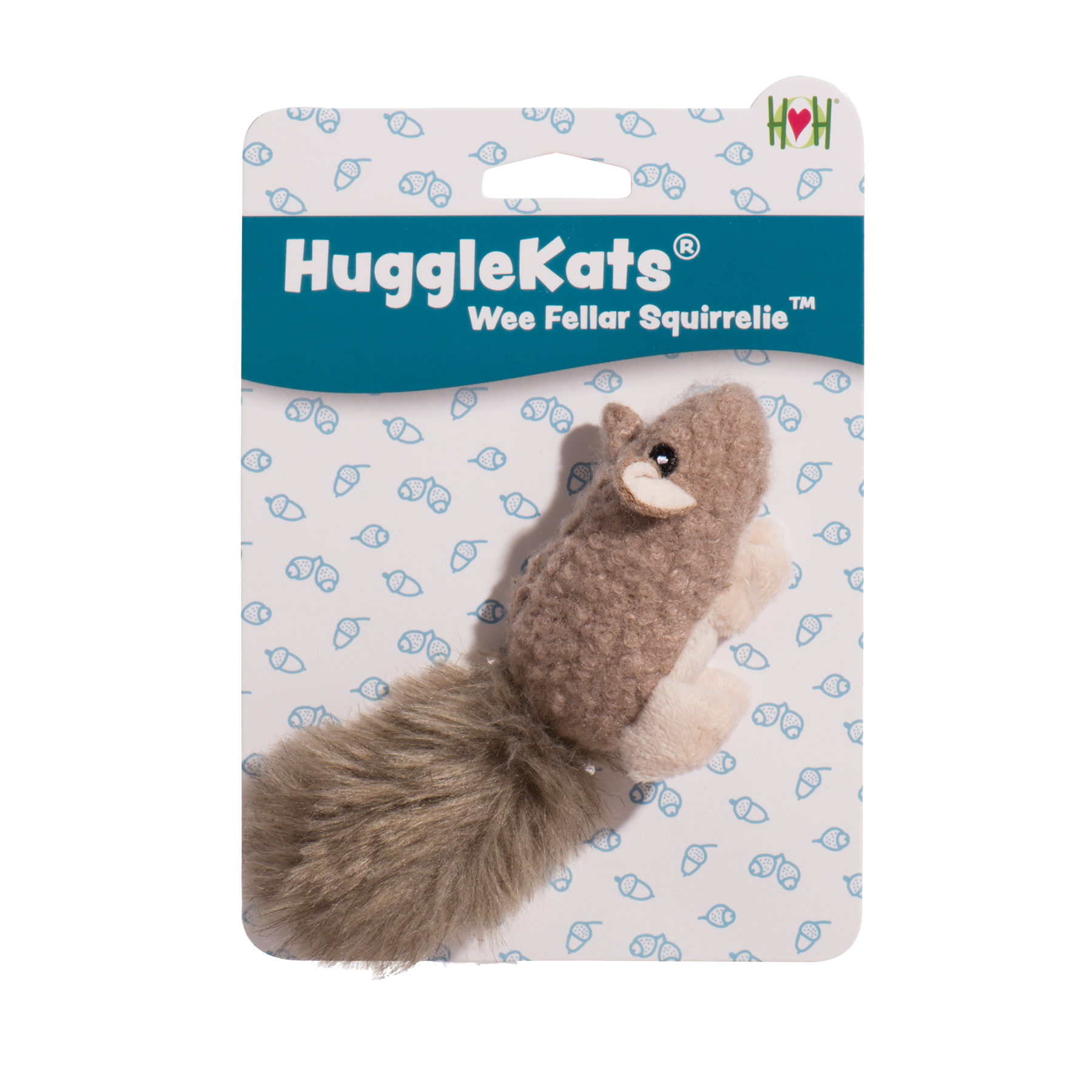 HuggleKats Wee Fellar Squirrellie toy packaging on a white background