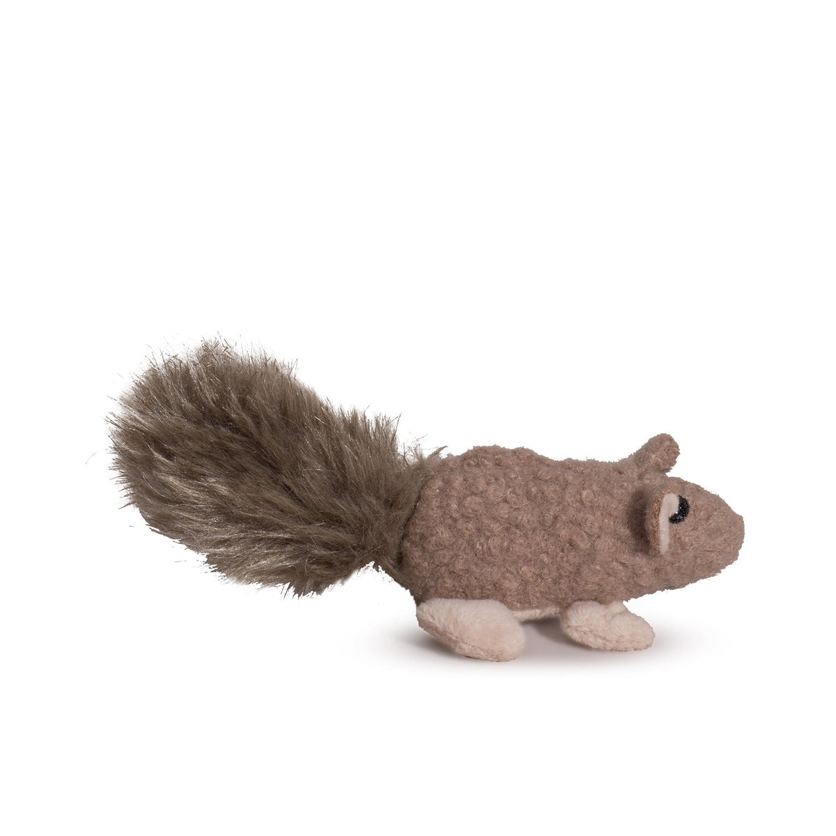 Plush squirrel toy on a white background