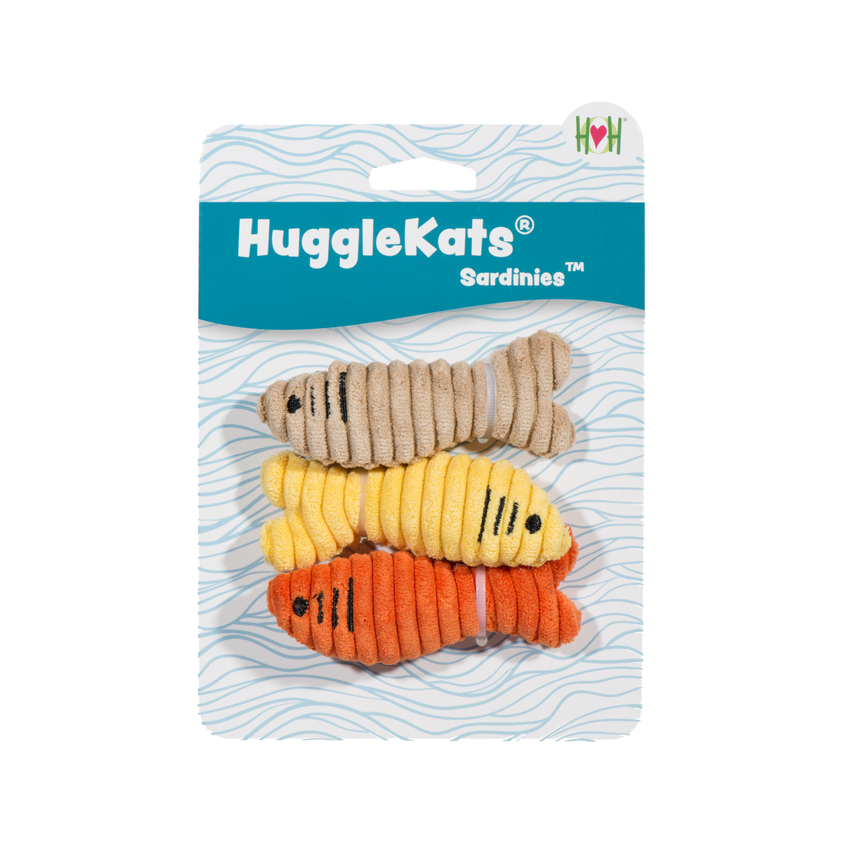 HuggleKats catnip toys in packaging on a white background