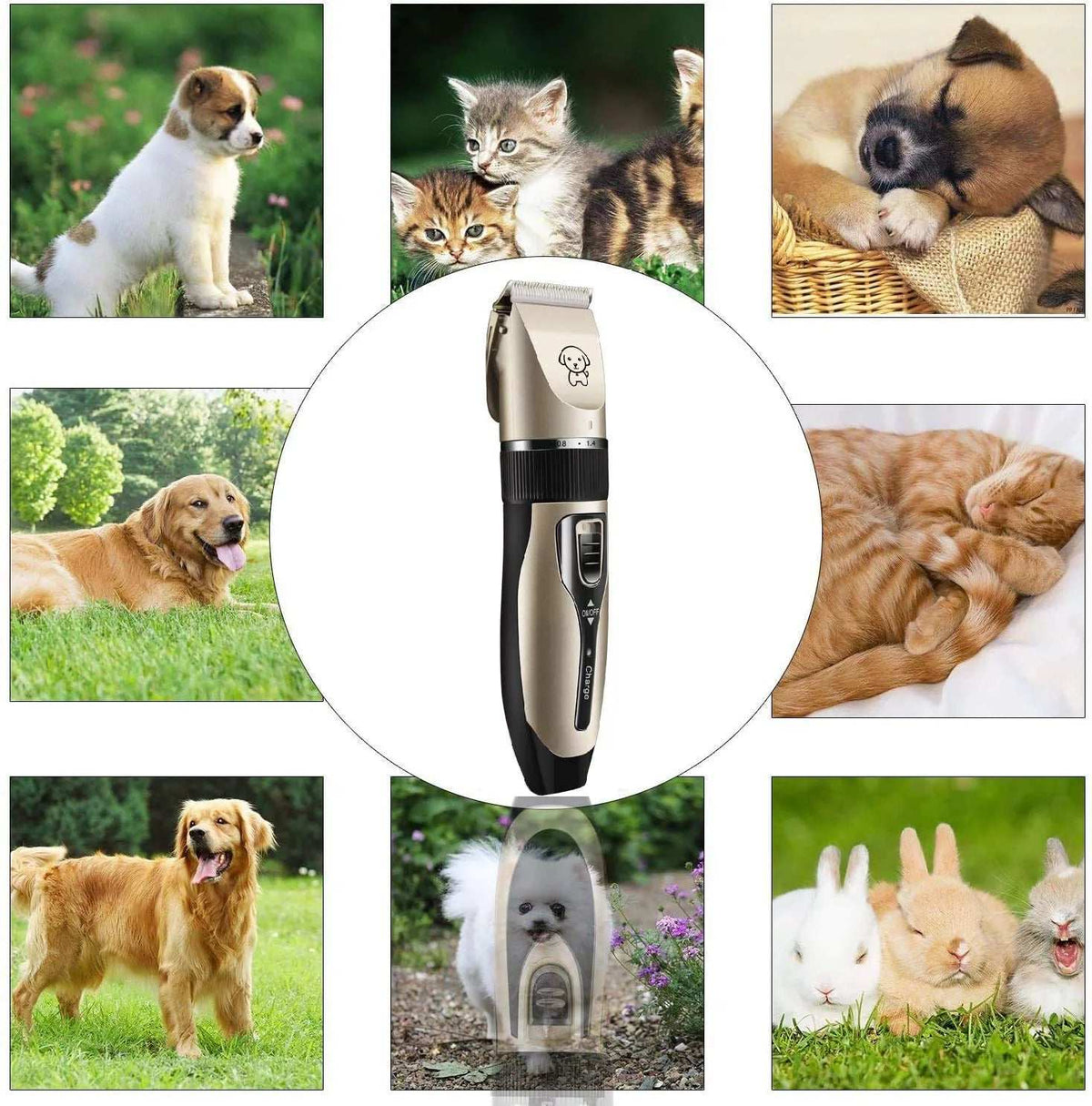Cordless Rechargeable Dog Clippers – Low Noise Pet Grooming Kit with Hair Trimmer, Comb & Scissors for Dogs & Cats MJ's Pet Closet