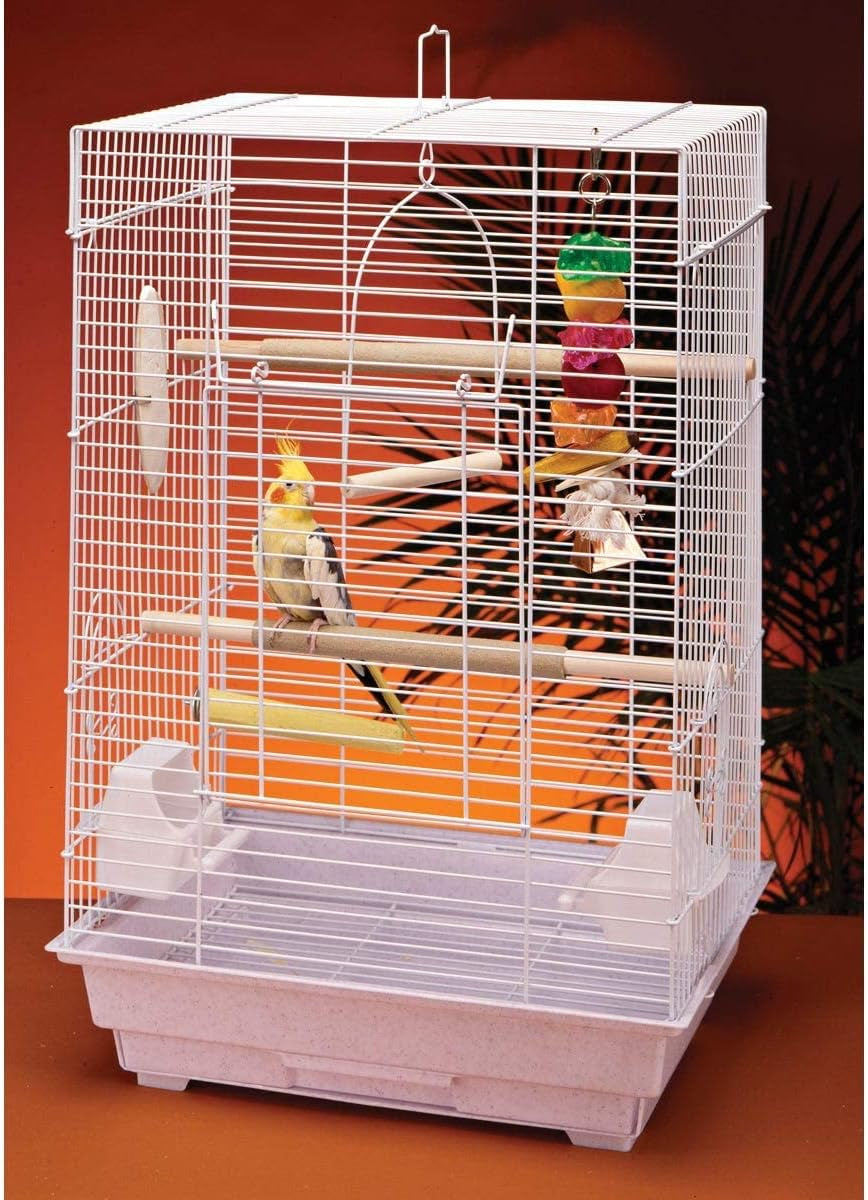 PENN-PLAX Cockatiel & Small Parrot Starter Kit – White, Square Dome MJ's Pet Closet