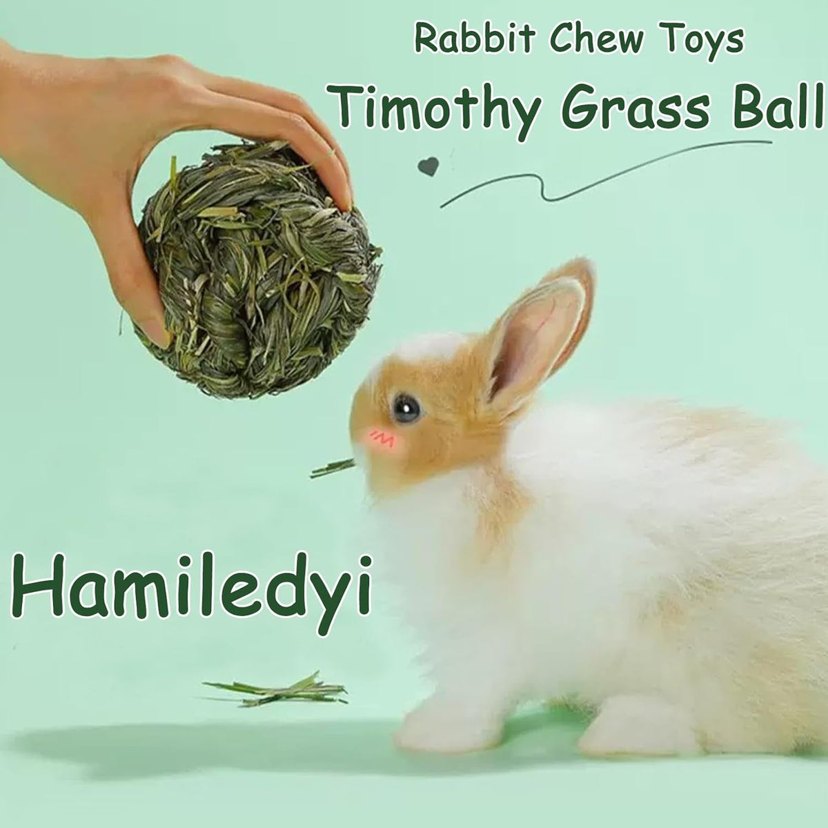 Timothy Grass Chew Ball for Small Pets – 3 Pack MJ's Pet Closet