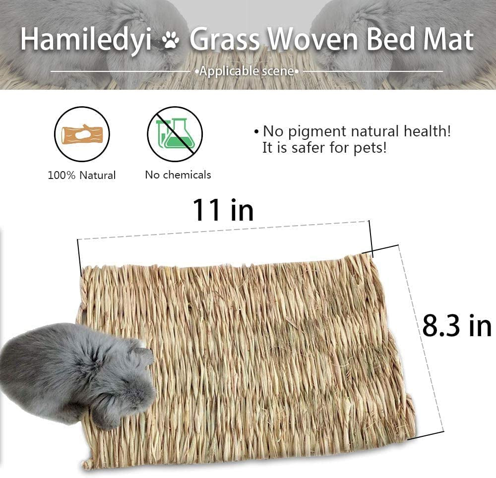 Natural Straw Woven Grass Mats for Small Pets – 12 Pack MJ's Pet Closet