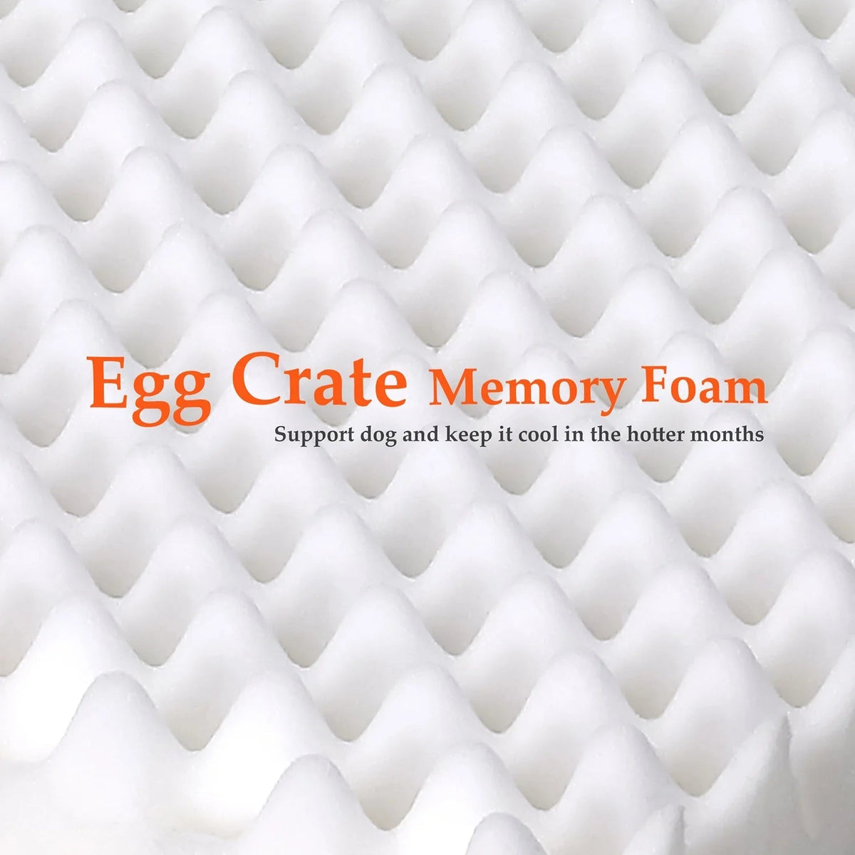 Orthopedic Dog Bed for Large Dogs – Egg Crate Memory Foam with Washable & Waterproof Cover | 36"x28" | Gray MJ's Pet Closet