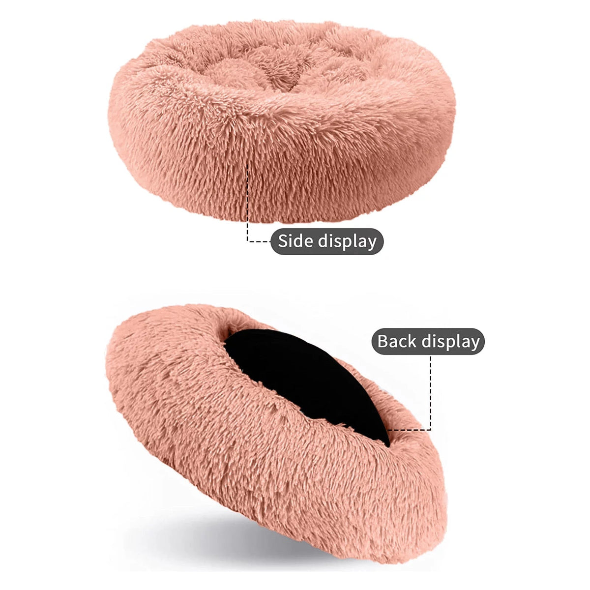 Calming Donut Pet Bed – Anti-Anxiety Round Plush Bed for Dogs & Cats MJ's Pet Closet