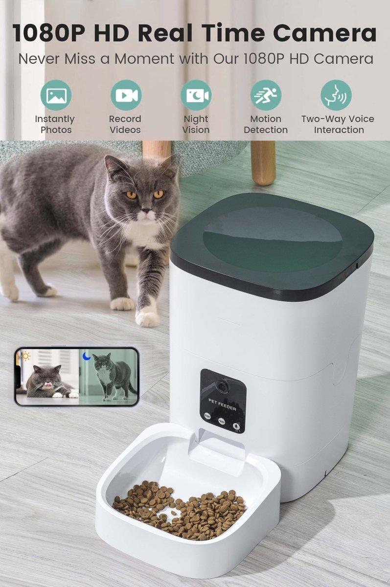 6L Automatic Pet Feeder with 1080P Camera, WiFi App Control & 2-Way Audio – Cats & Dogs MJ's Pet Closet