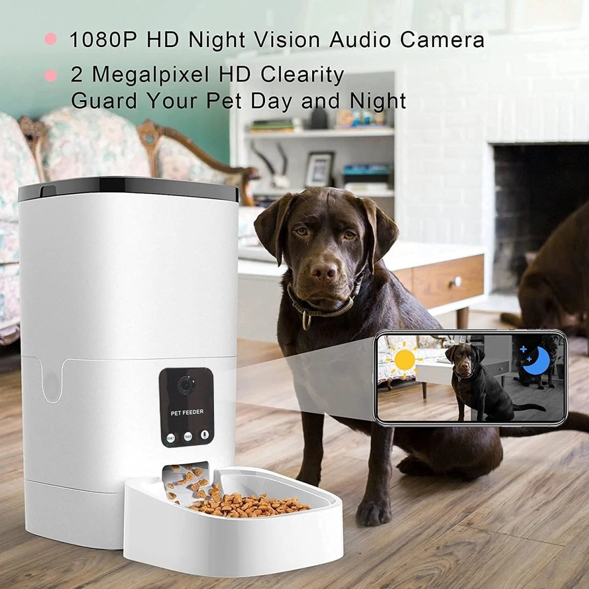 6L Automatic Pet Feeder with 1080P Camera, WiFi App Control & 2-Way Audio – Cats & Dogs MJ's Pet Closet