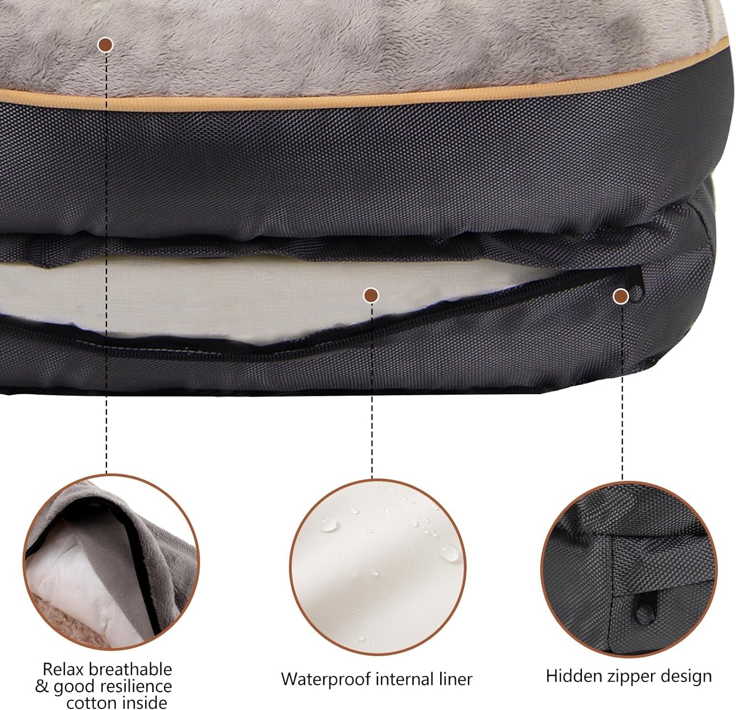 Large Memory Foam Dog Bed – Nonslip, Machine Washable Cover MJ's Pet Closet