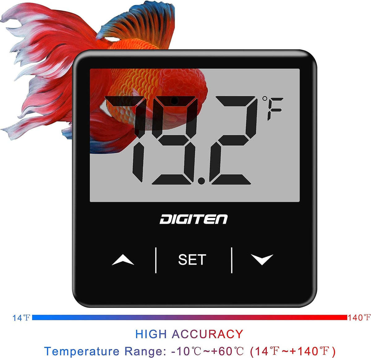 Digital Aquarium Thermometer – Cordless LCD Display MJ's Pet Closet