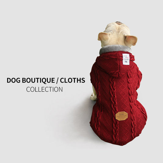 Wool and fleece pet clothing for warmth in cold weather
