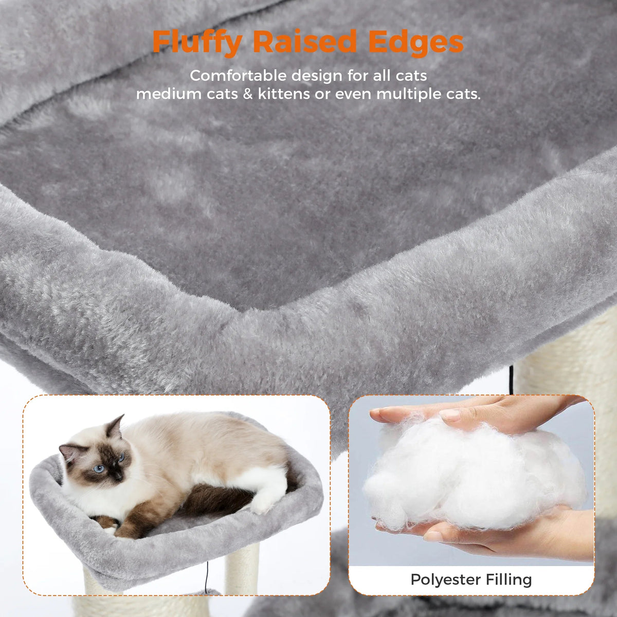 PAWZ Road Cozy Gray Cat Tree Condo – 27" Multi-Level Tower for Kittens & Medium Cats MJ's Pet Closet