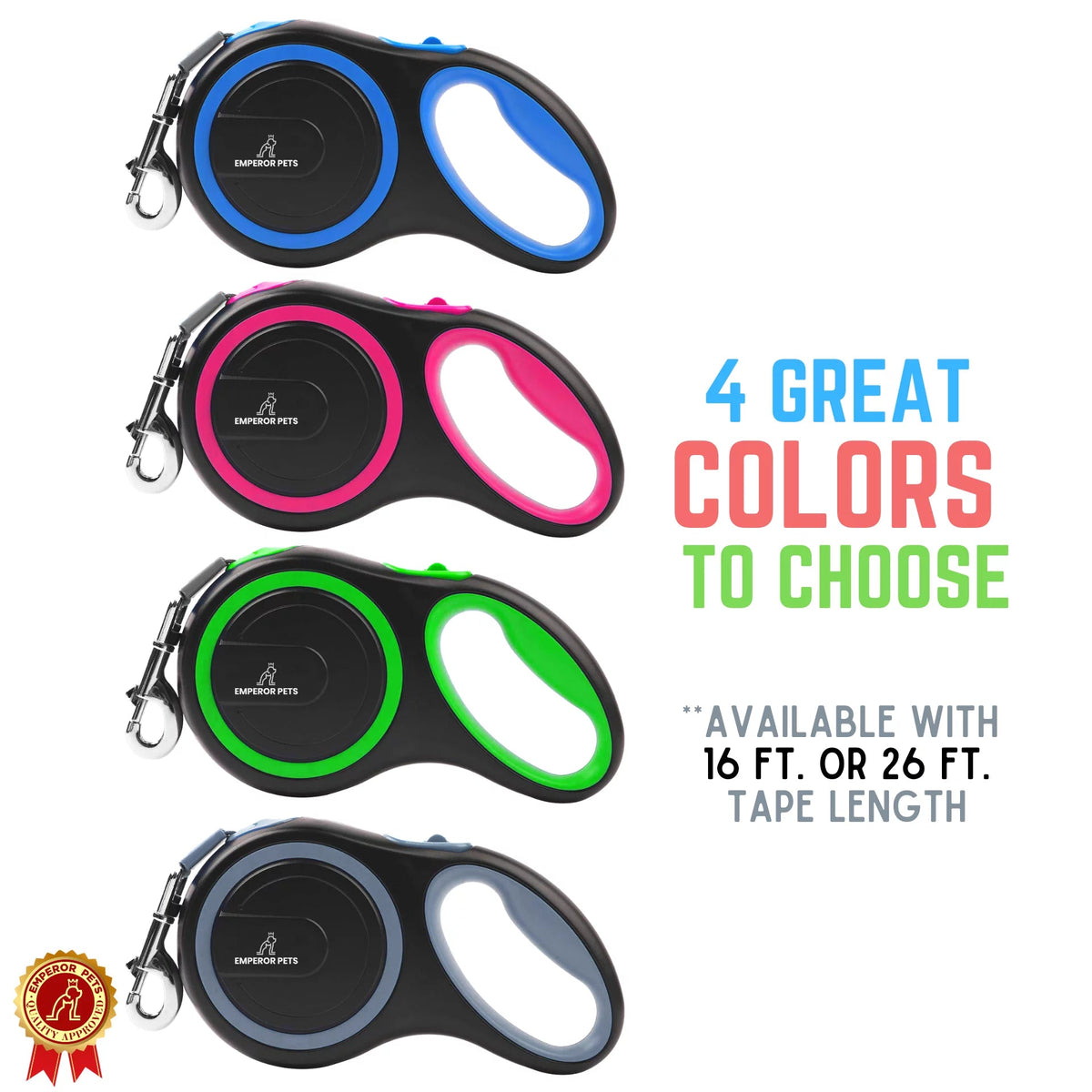 Emperor Pets 16ft Retractable Dog Leash – Heavy-Duty for Large Dogs MJ's Pet Closet
