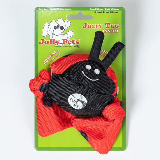 Jolly Pets ladybug toy on a green packaging background