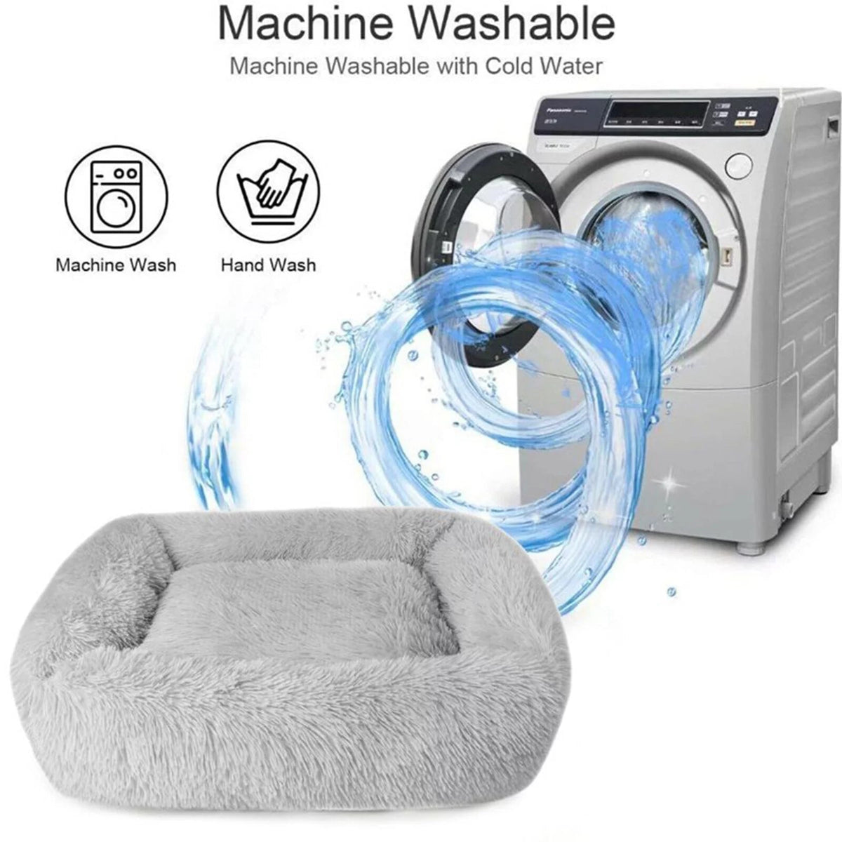 Washable Plush Pet Bed for Cats & Dogs – Self-Warming with Non-Slip Base MJ's Pet Closet
