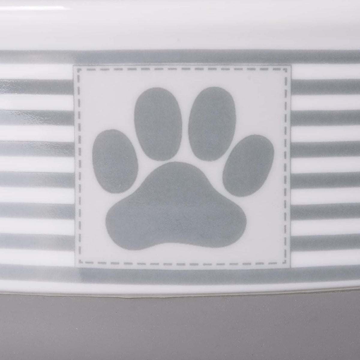Paw & Patch Ceramic Pet Collection, Medium Set, 6X2", Gray, 2 Piece MJ's Pet Closet