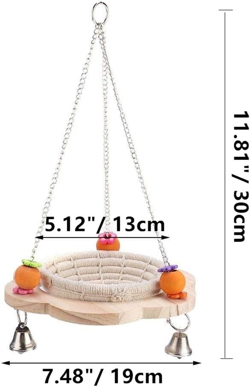 Pet swing with dimensions labeled on a white background