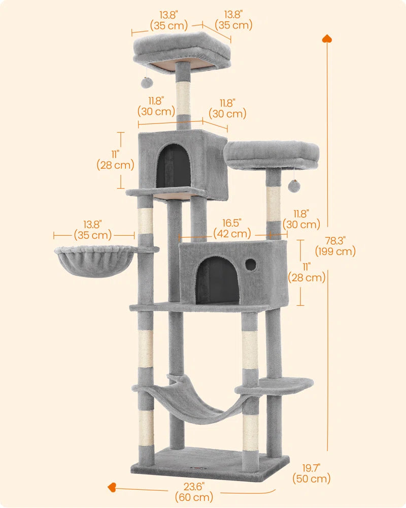 Timmins 78.3" Multi-Level Cat Tree – Condos, Perches & Scratching Posts MJ's Pet Closet