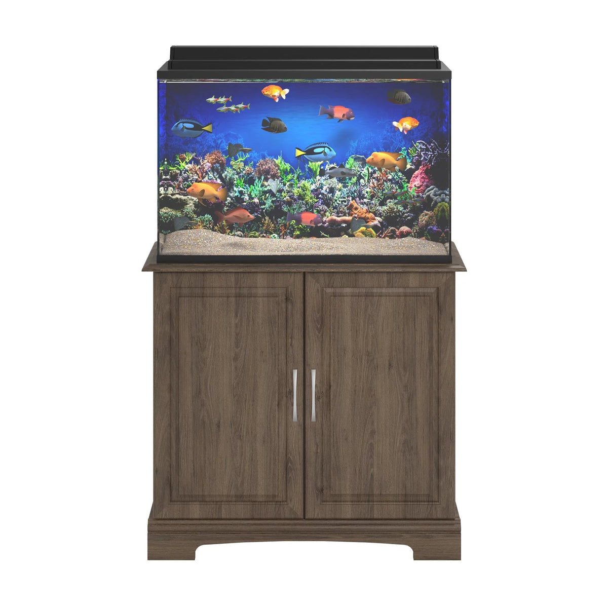 Ameriwood Home Alta Vista Aquarium Stand – Fits 29 to 37 Gallon Tanks, Up to 450 lbs | Medium Brown Woodgrain MJ's Pet Closet