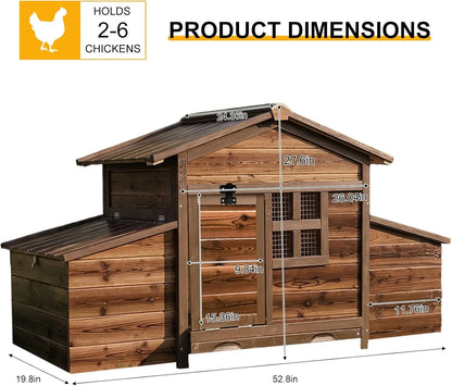 Chicken Coop with 2 Nesting Boxes, Large Outdoor Wooden House