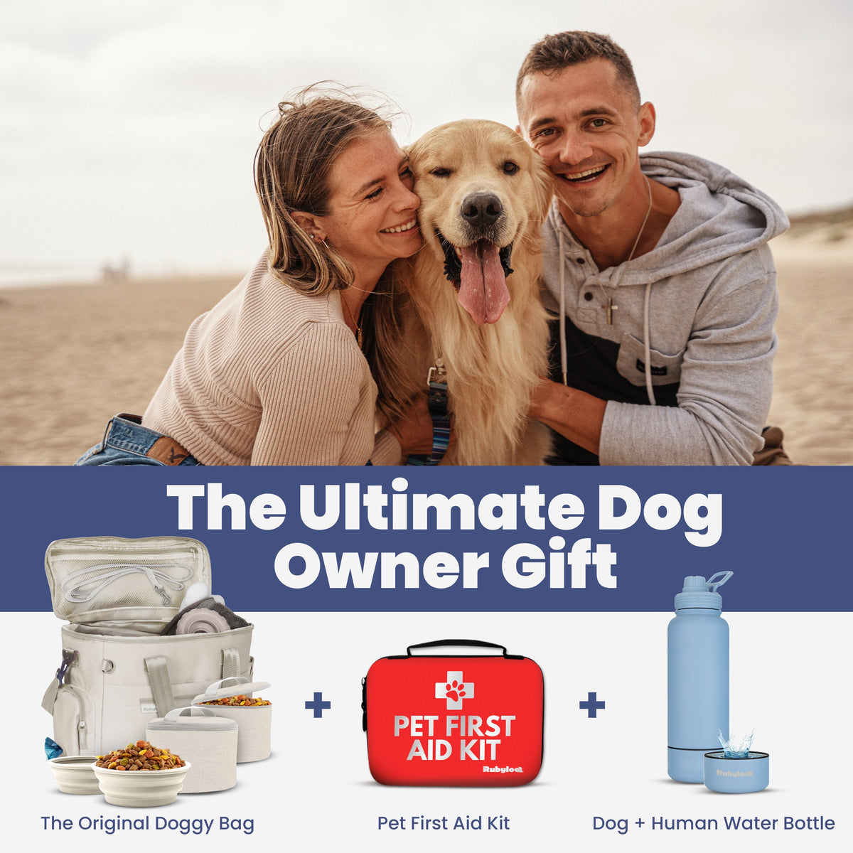 The Original Doggy Bag™ | Dog Travel Bag with Bowls, Food Containers & Poop Bag Dispenser Rubyloo