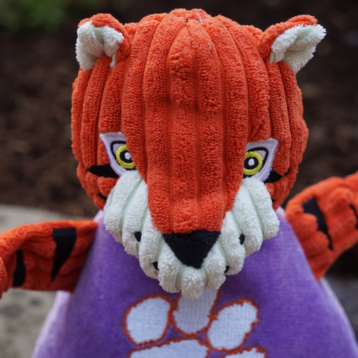 NCAA Clemson Tiger Knottie® Plush Dog Toy — Tough & Squeaky HuggleHounds
