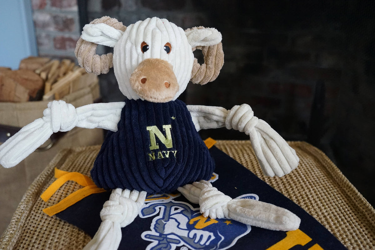 Navy Midshipmen Bill the Goat Knottie® Plush Dog Toy – Officially Licensed NCAA HuggleHounds