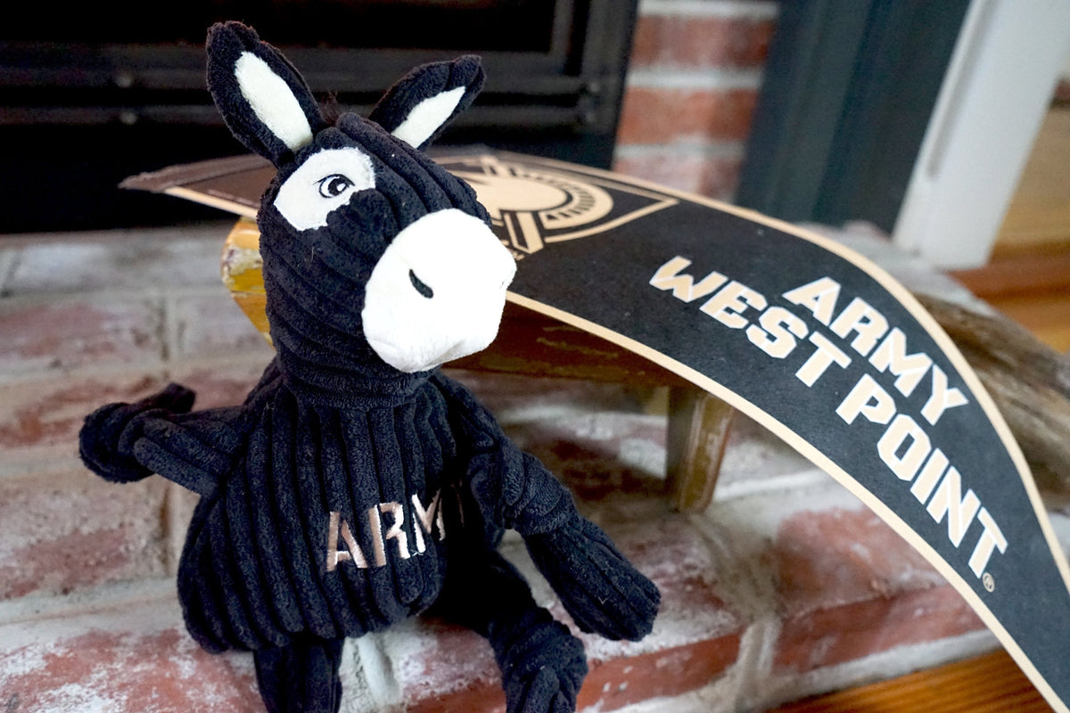 NCAA Army Mule Knottie® Plush Dog Toy — West Point, Tough & Squeaky HuggleHounds