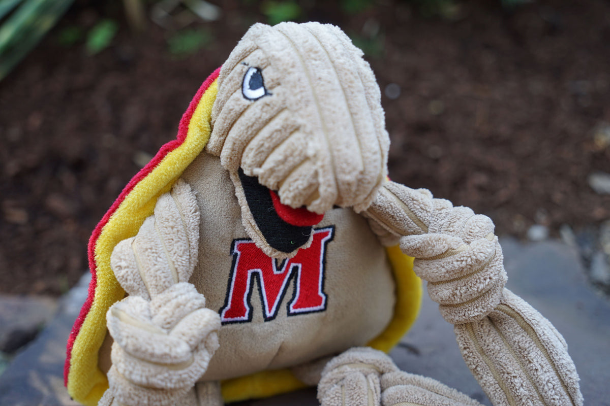 Maryland Terrapins Testudo Knottie® Plush Dog Toy – Officially Licensed NCAA HuggleHounds