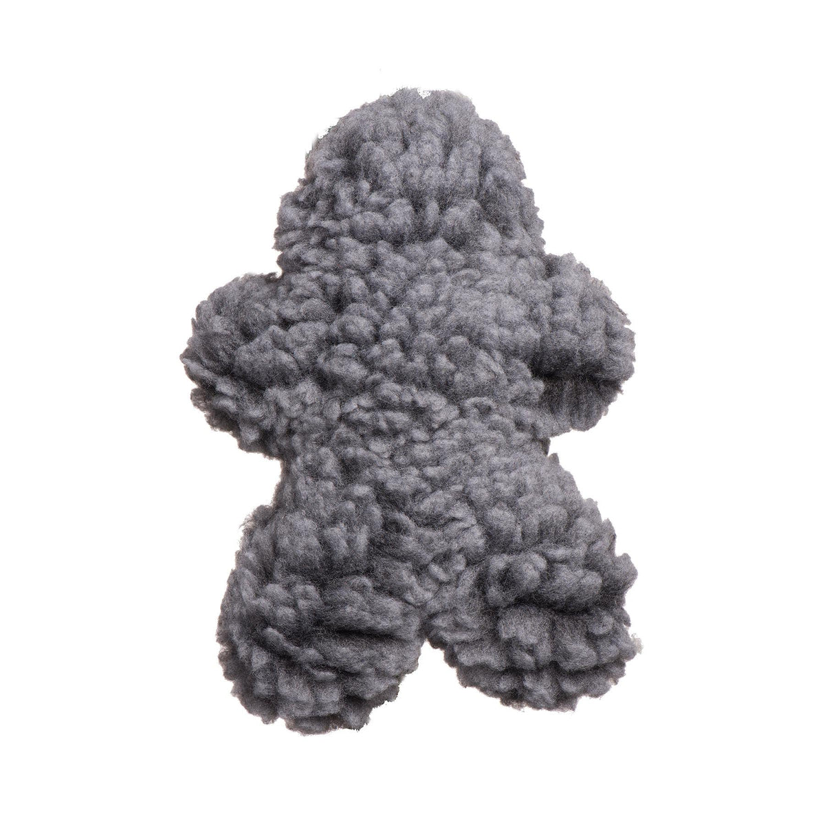 Gray knitted toy on a white background