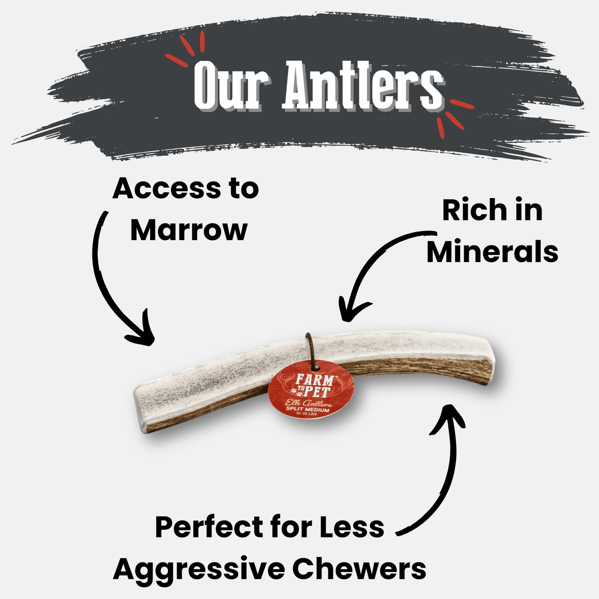 Farm to Pet Elk Antler Dog Chews – Whole & Split, All Sizes Farm To Pet