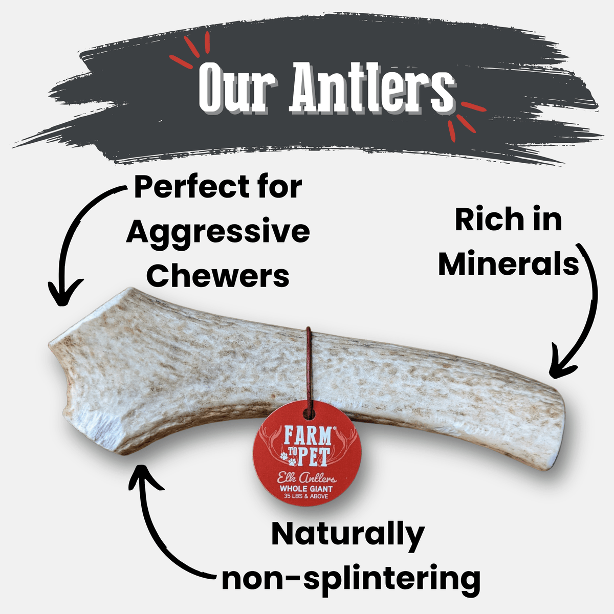Farm to Pet Elk Antler Dog Chews – Whole & Split, All Sizes Farm To Pet
