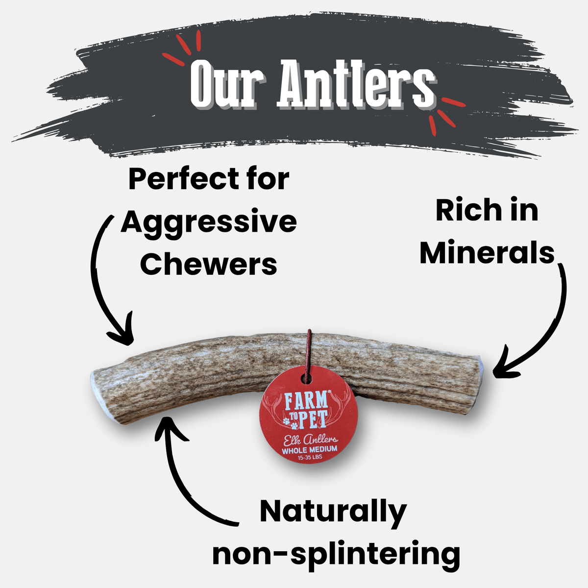 Farm to Pet Elk Antler Dog Chews – Whole & Split, All Sizes Farm To Pet